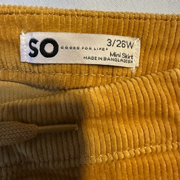 NWOT Corduroy Lace-Up Yellow Skirt - Picture 4 of 7